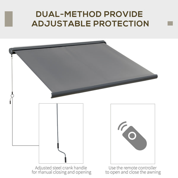 Electric Retractable Cassette Awning with Remote Grey | FOXDEN | FOXDEN
