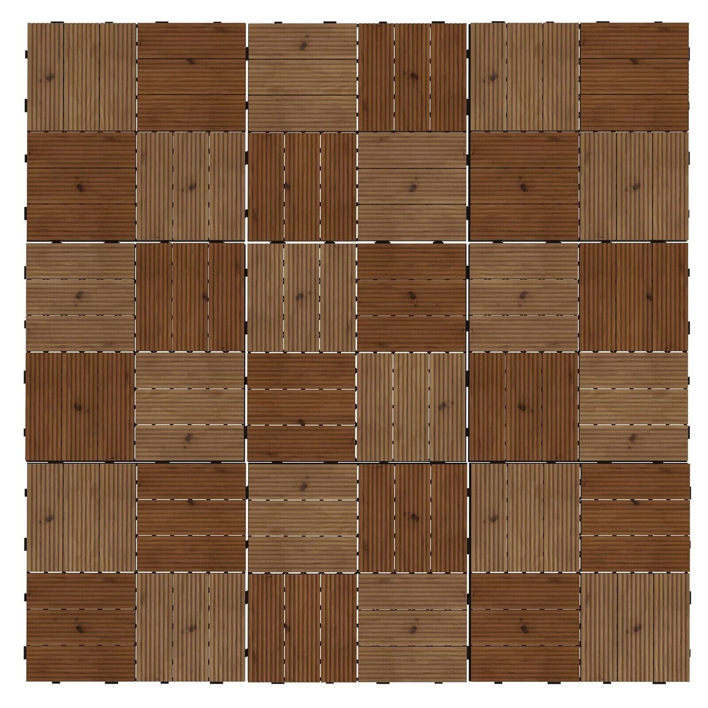 9 Brown Outdoor Interlocking Flooring Tiles Patio Balcony Hot Tub Floor Panels