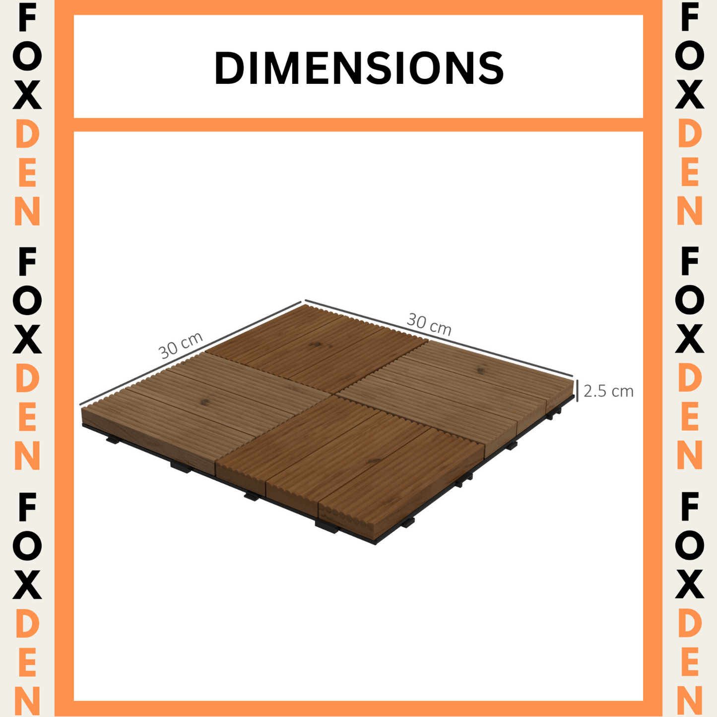 9 Brown Outdoor Interlocking Flooring Tiles Patio Balcony Hot Tub Floor Panels