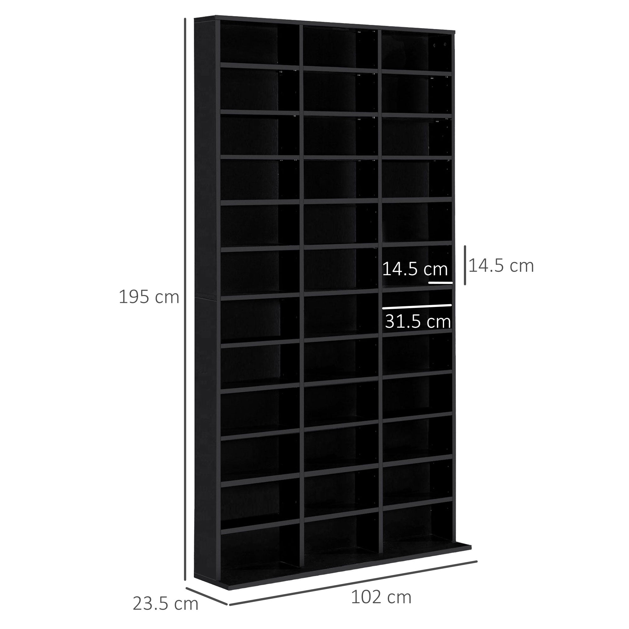 Large CD DVD Media Storage Unit 36 Cubes Black | FOXDEN | FOXDEN