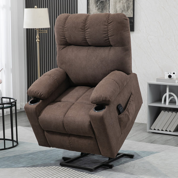 Electric Riser Recliner Chair with Remote Control Dark Brown | FOXDEN ...