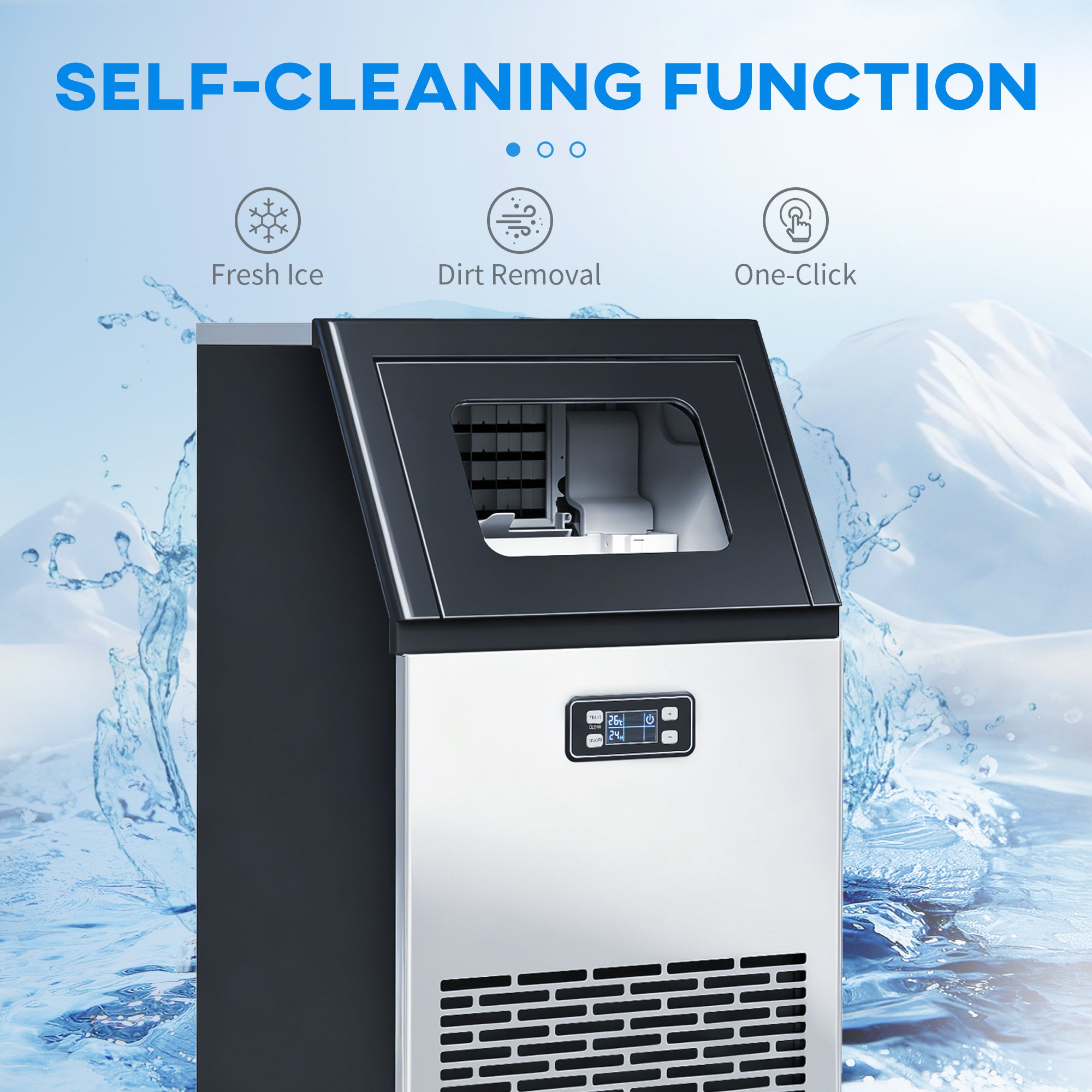 Commercial Ice Maker Machine 45kg/24h LCD Self-Clean | FOXDEN | FOXDEN