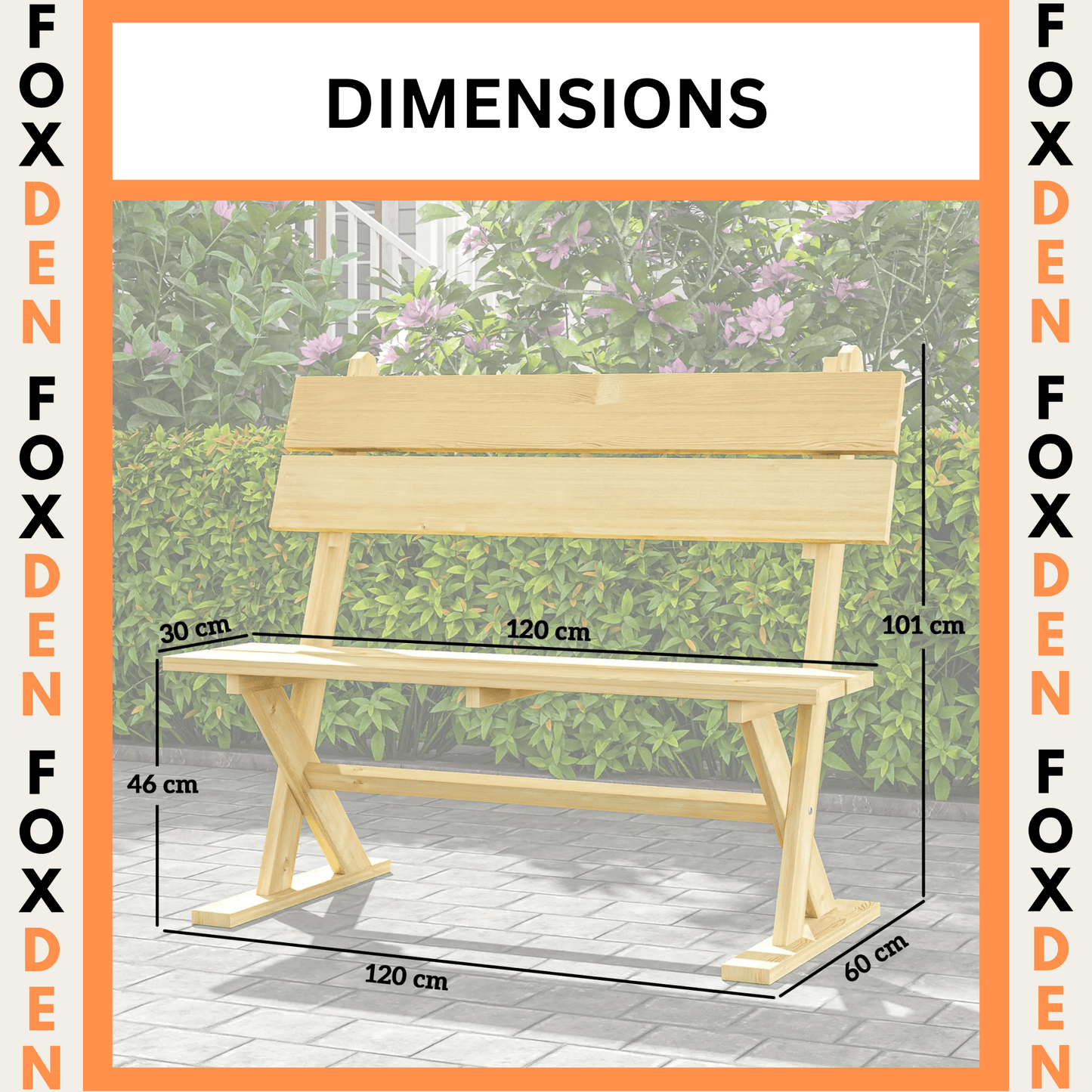 Outsunny Wooden Bench, 2 Seater, Slatted, Natural – Fir Wood Garden Seat with Wide Armrests, Sloping Backrest, and Breathable Design. Ideal for Patios, Yards, and Balconies.