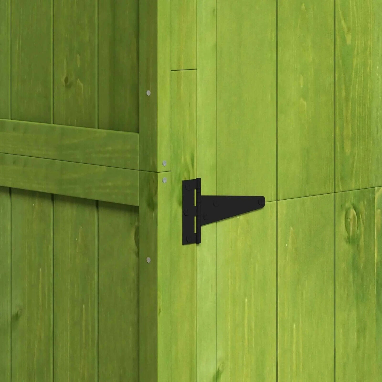 Garden Storage Shed Fir Wood Vertical Utility w/ Tool Storage & 3 Shelves Green