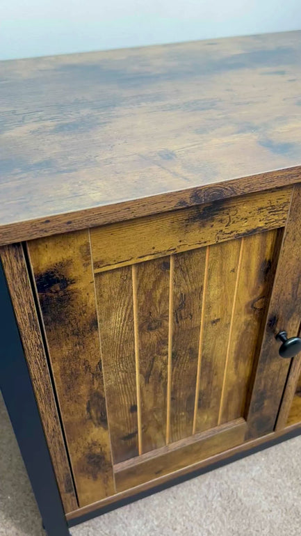 Large Rustic TV Stand with Cupboard Shelves TV Unit for Living Room Tv Stand with Doors TV Cabinet Wood Industrial Tv Media Unit Centre Unit