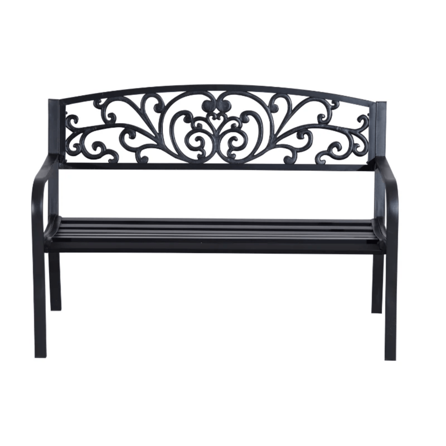Vintage Metal Bench 2 Seater Love Seat French Garden Furniture Patio Seating