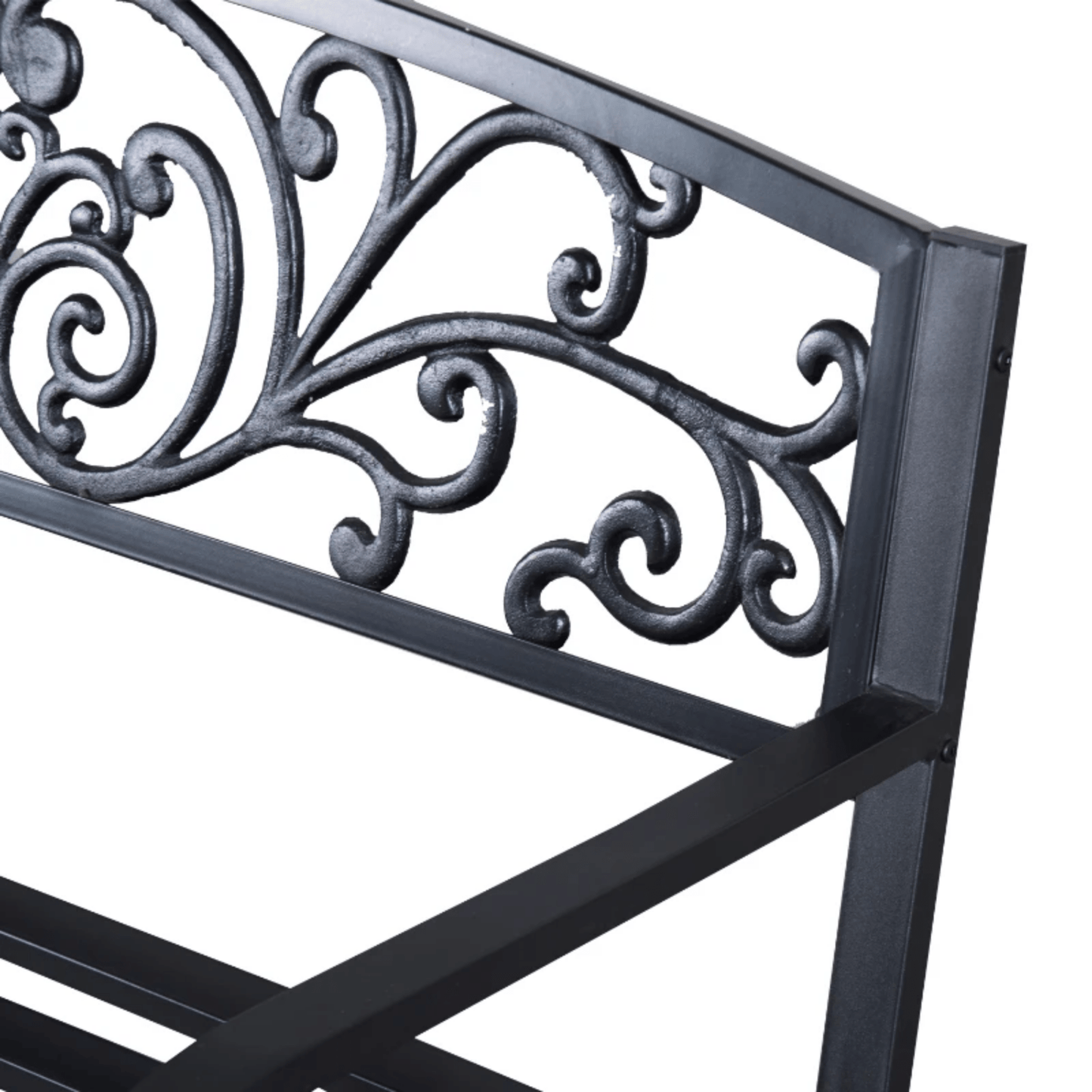 Vintage Metal Bench 2 Seater Love Seat French Garden Furniture Patio Seating